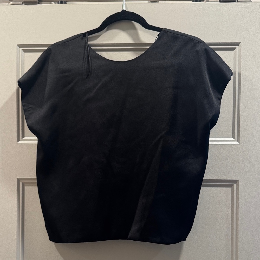 Zara Black Cap Sleeve Blouse